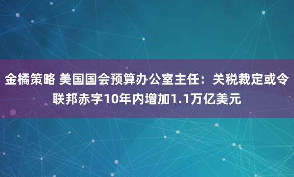 金橘策略 美国国会预算办公室主任：关税裁定或令联邦赤字10年内增加1.1万亿美元